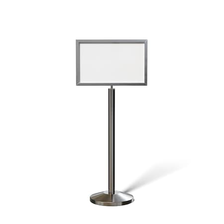 Montour Line Sign Frame Floor Standing 14 x 22 in. H Satin Stainless Steel FS200-1422-H-SS